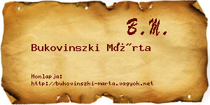 Bukovinszki Márta névjegykártya