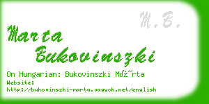 marta bukovinszki business card